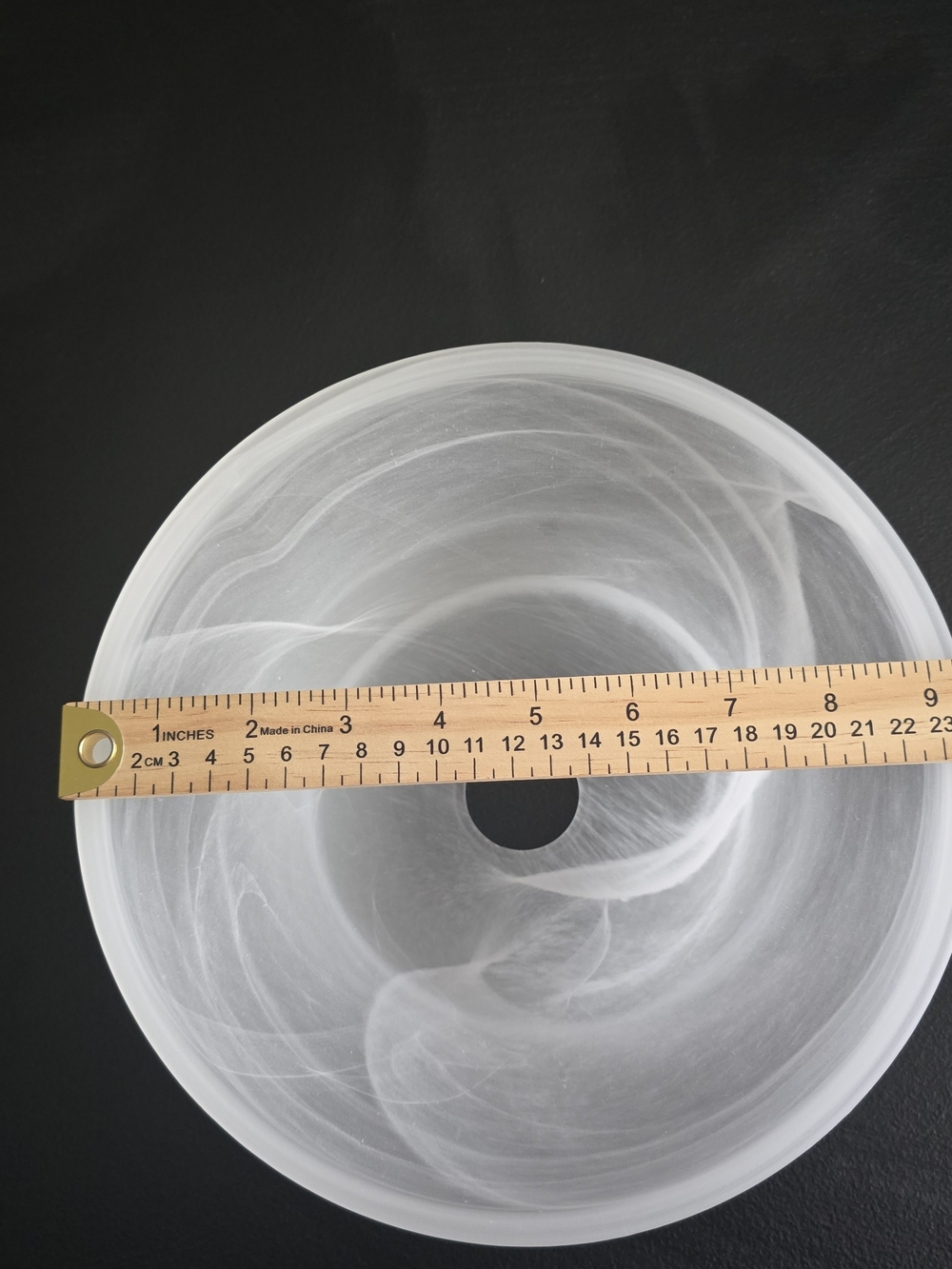 Frosted Swril White Faux Alabaster Torchiere Replacement Globe 